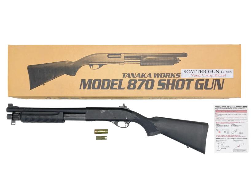 [タナカ] レミントン M870 スキャッター ガン 14インチ Vang Comp バレル ライブカート ガスショットガン (中古)