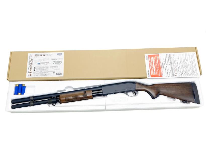 [マルゼン] M870 ウッドストックバージョン エクステンションカスタム ガスショットガン ブルーシェル付属 (中古)