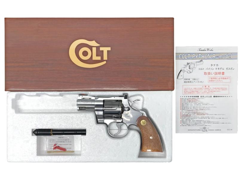 [タナカ] コルト パイソン .357マグナム 2.5インチ Rモデル ステンレスフィニッシュ ガスガン (中古)